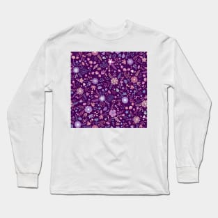 Purple Florals Long Sleeve T-Shirt